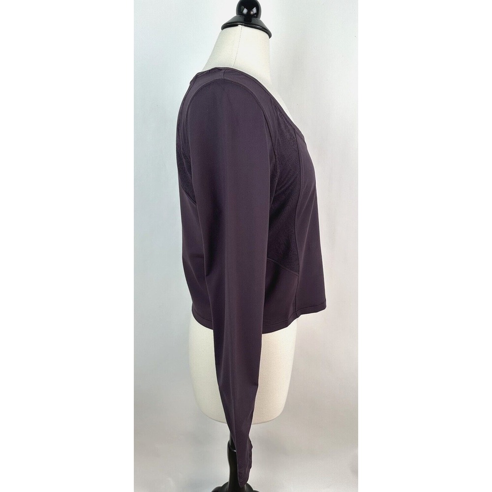 NWT Athleta Shanti Lace Top Plus 1X 16W 18W Deep Crocus Violet Fitted Crop Scoop - Picture 14 of 16